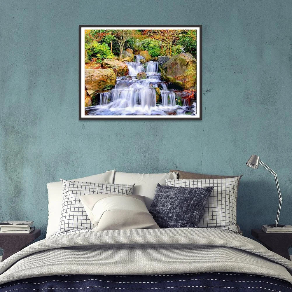 Waterfall In The Woods | Diamond Painting