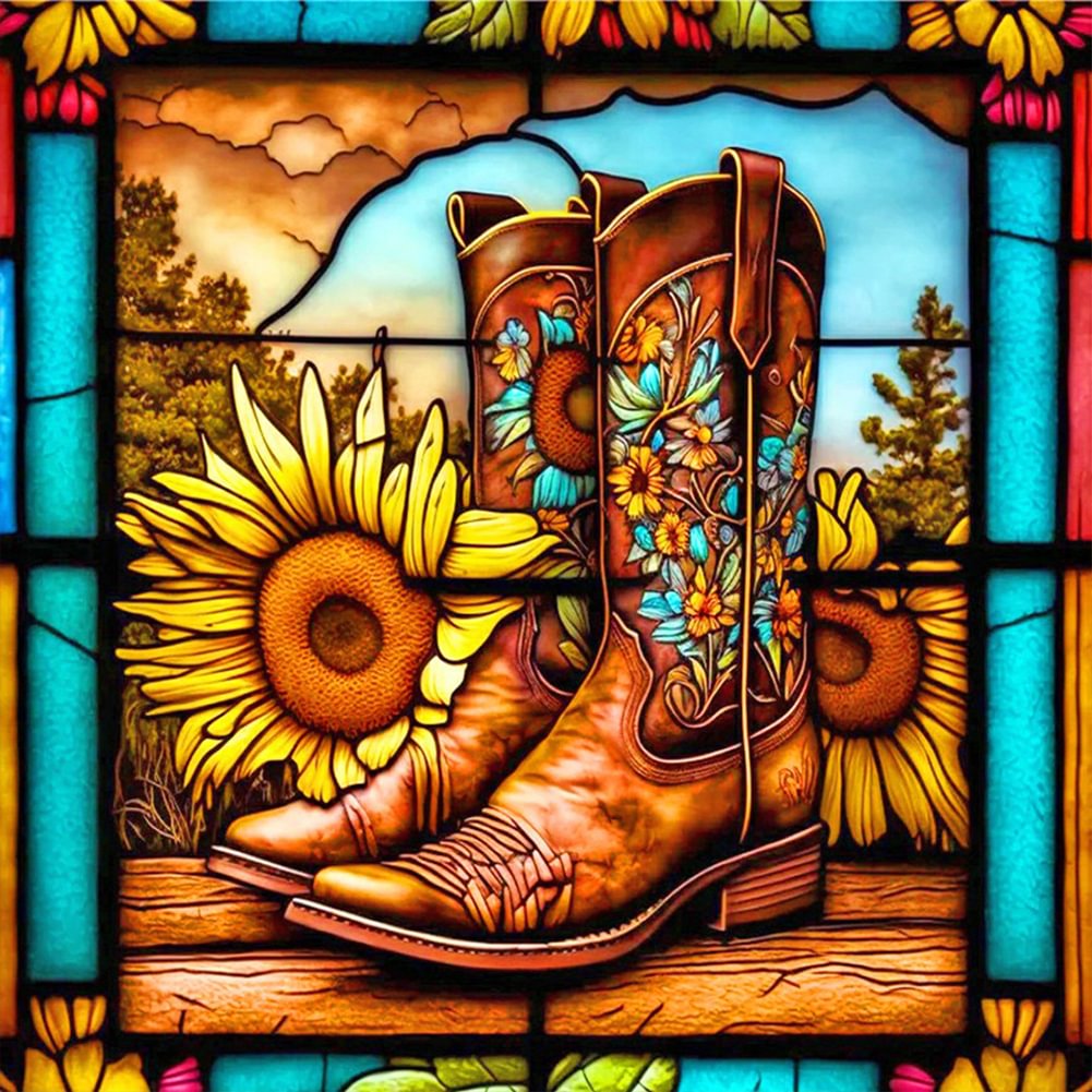 Glass Stained Flowers | Diamond Painting