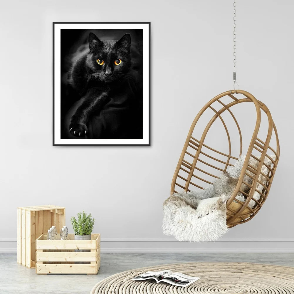 Black Midnight Cat | Diamond Painting