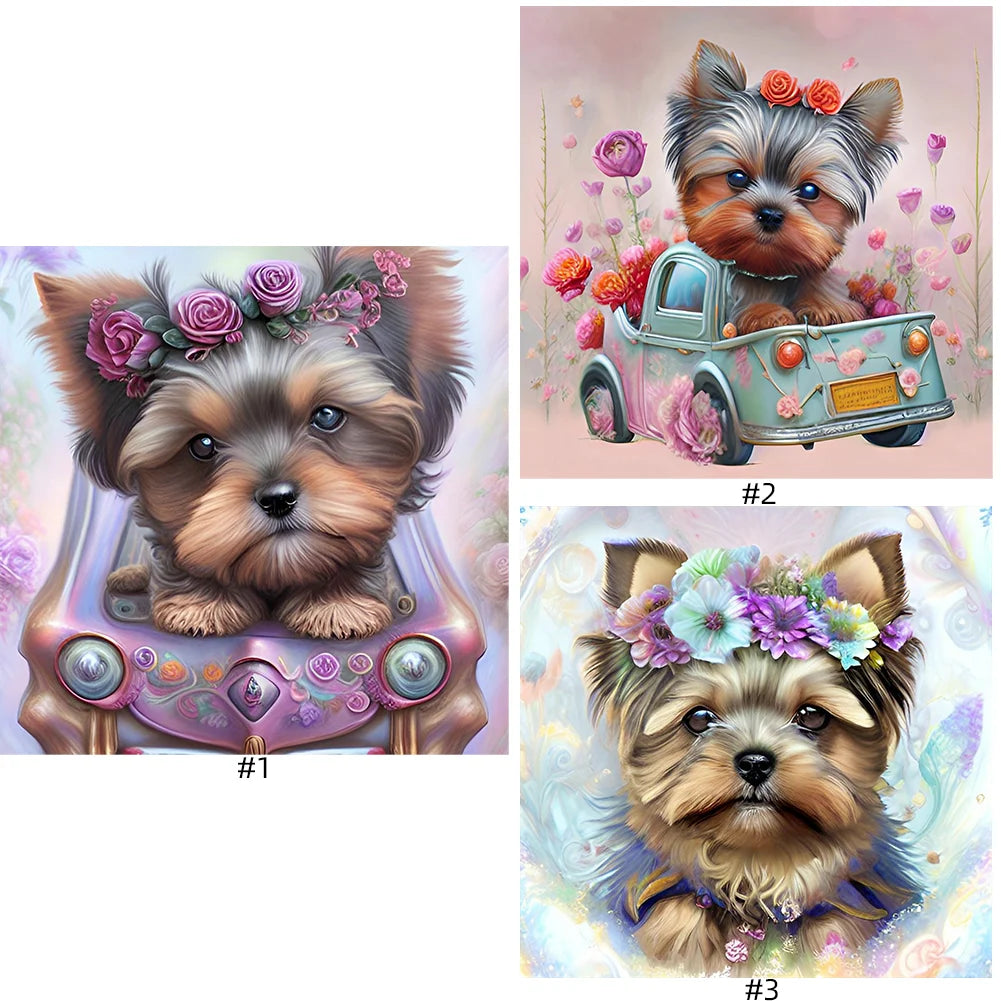 Yorkie Dog Driving | Diamond Painting