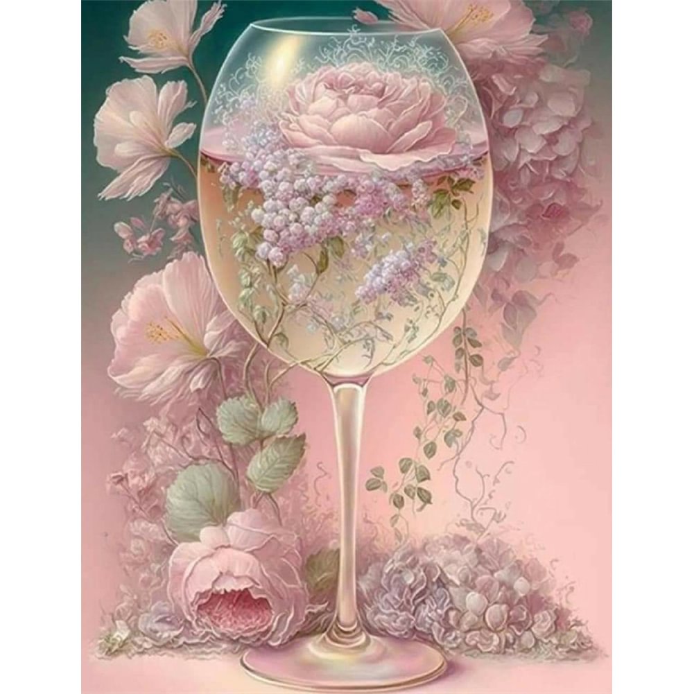 Wine Glass Flower | Diamond Painting