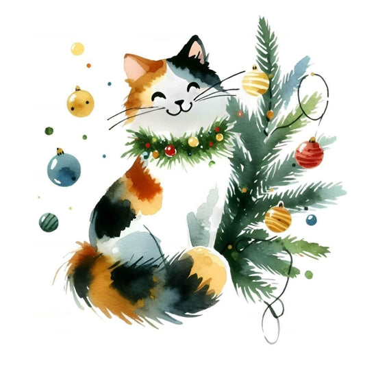 Christmas cat | Diamond Painting