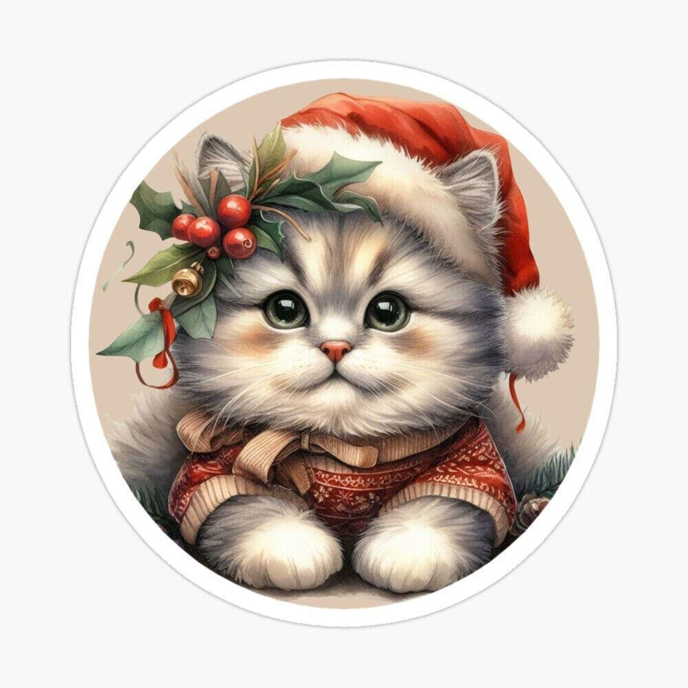 Christmas cat | Diamond Painting