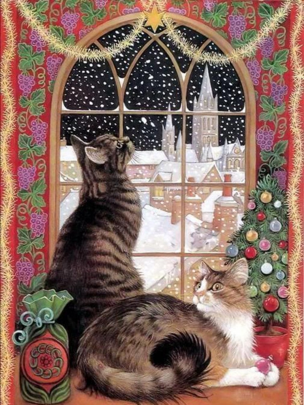 Christmas cat | Diamond Painting