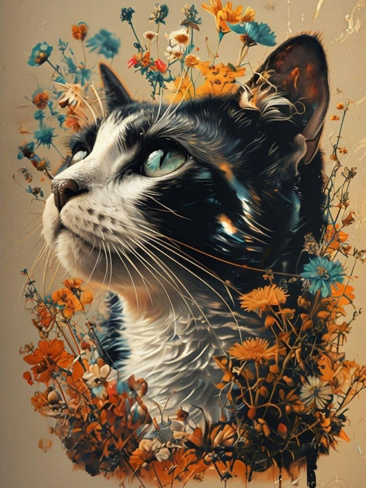 Tuxedo Cat  | Diamond Painting