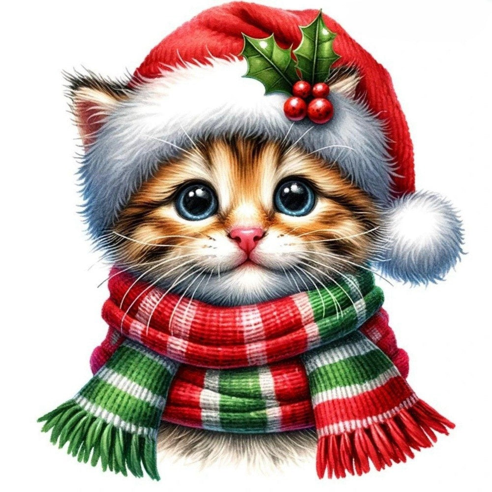 Christmas cat | Diamond Painting