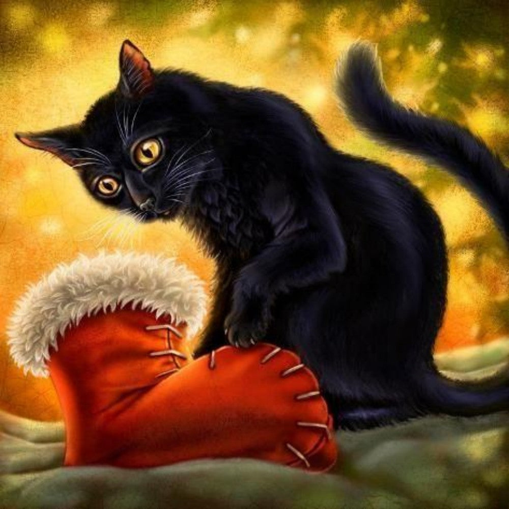 Christmas cat | Diamond Painting