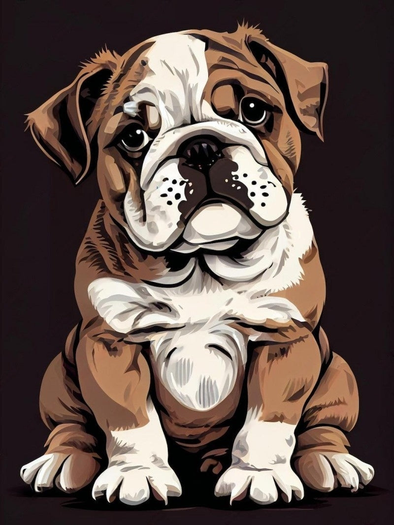 Dog English Bulldog | Diamond Painting