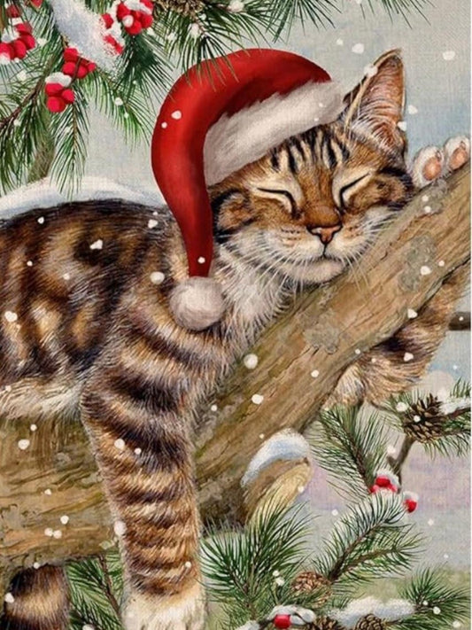 Christmas cat | Diamond Painting