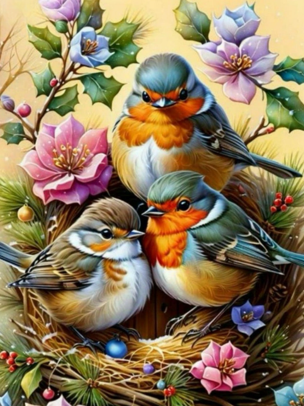 Birds and Flowers | Diamond Painting