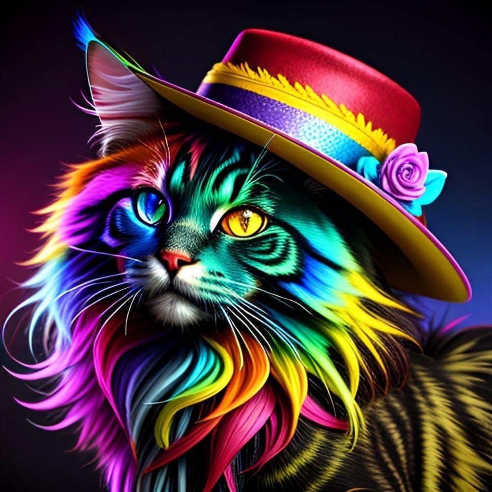 Colorful Cat | Diamond Painting