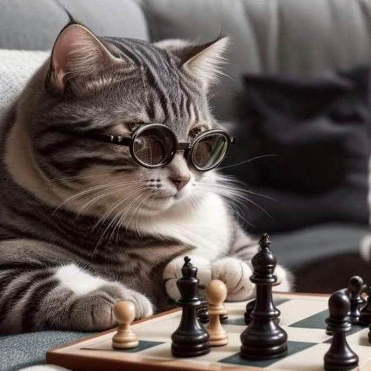 Cats Playing Chess | Diamond Painting