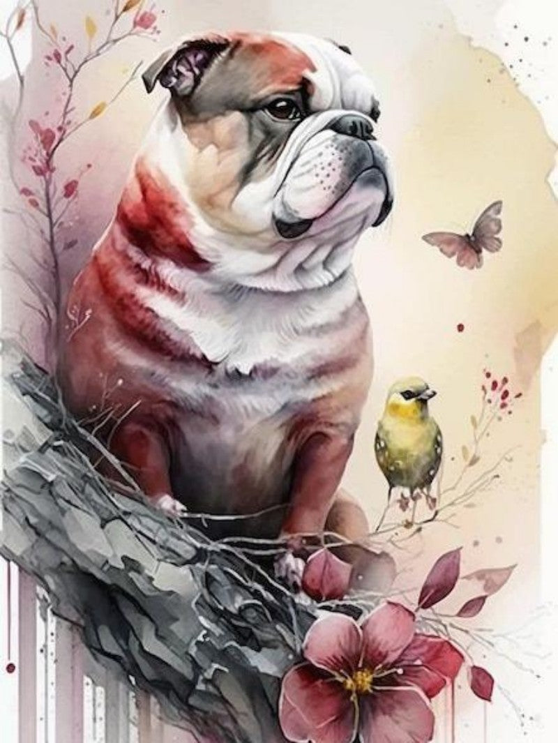 Dog English Bulldog | Diamond Painting