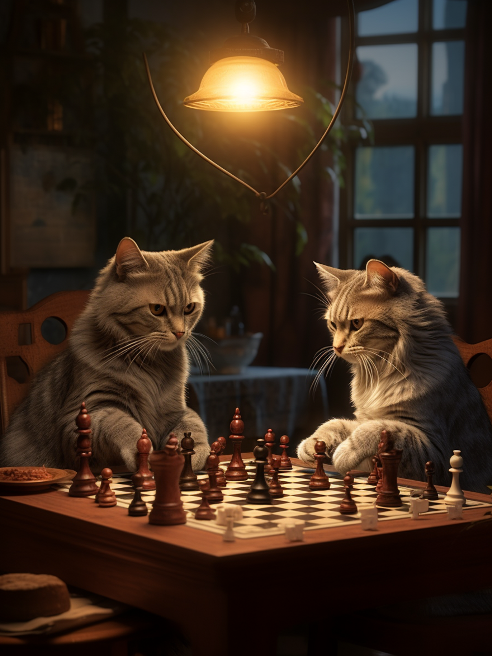 Cats Playing Chess | Diamond Painting