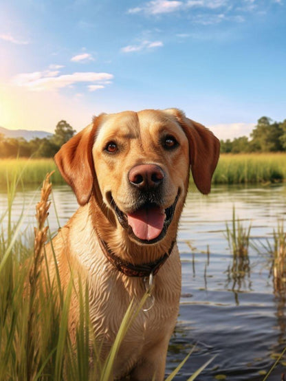 Yellow Labrador Dog | Diamond Painting