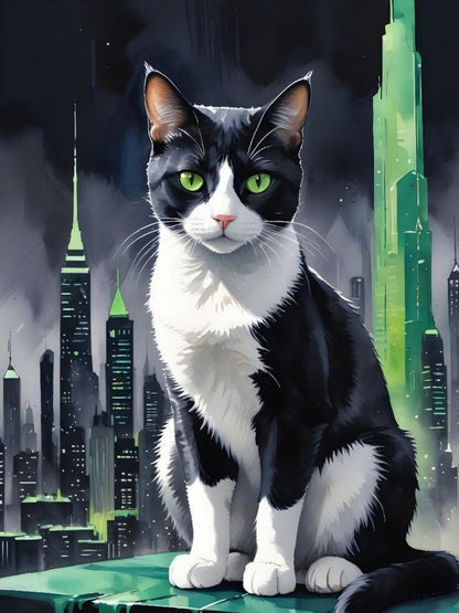 Tuxedo Cat  | Diamond Painting