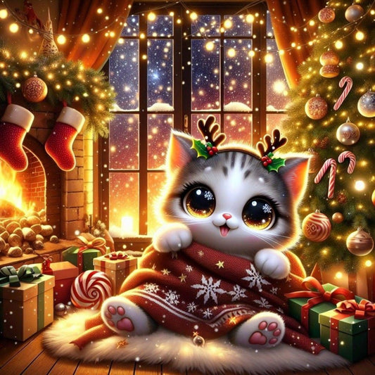 Christmas cat | Diamond Painting