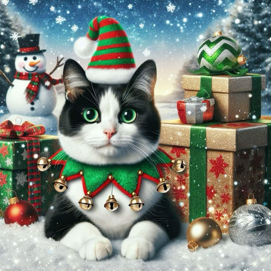 Christmas cat | Diamond Painting