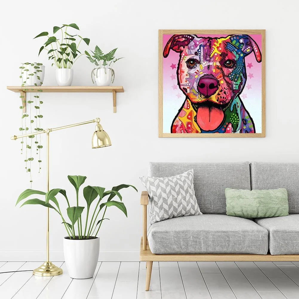 Colorful Dog Pit Bull | Diamond Painting