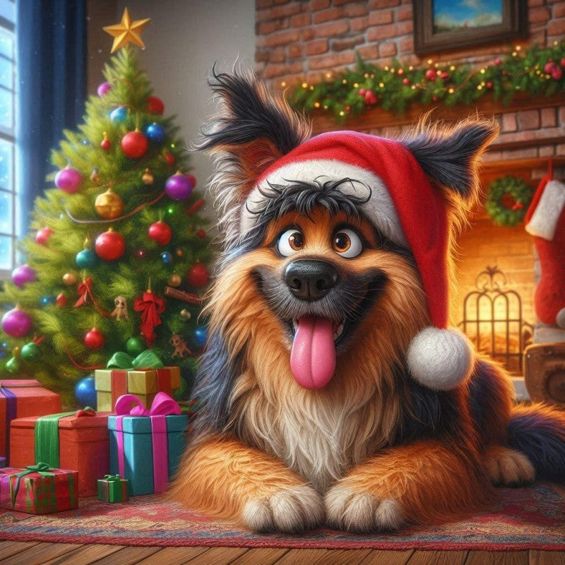 Christmas Dog | Diamond Painting