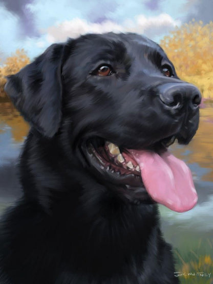 Black Labrador Dog | Diamond Painting