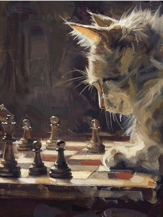 Cats Playing Chess | Diamond Painting