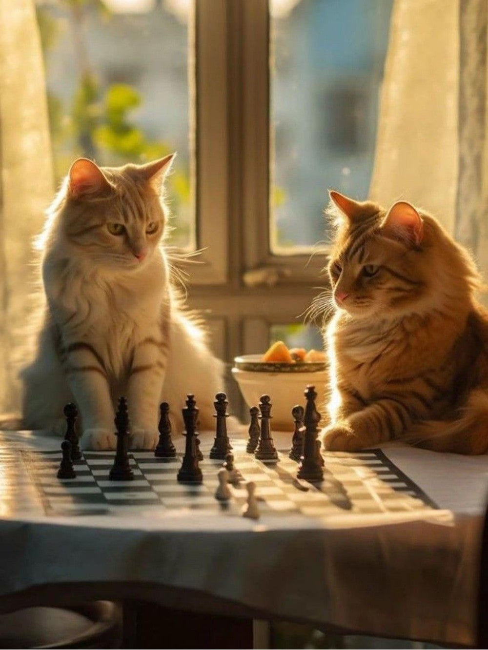 Cats Playing Chess | Diamond Painting