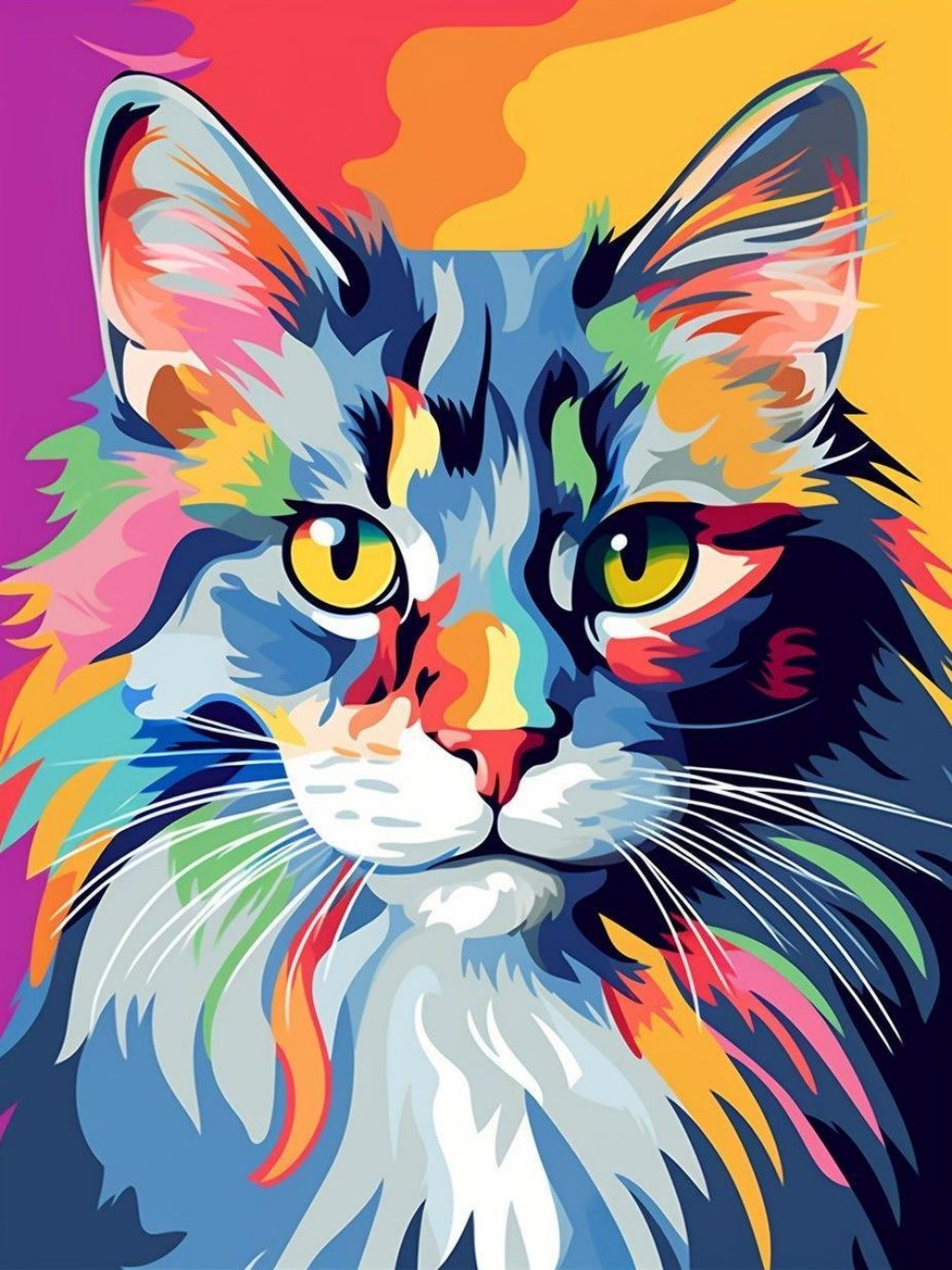 Colorful Cat | Diamond Painting