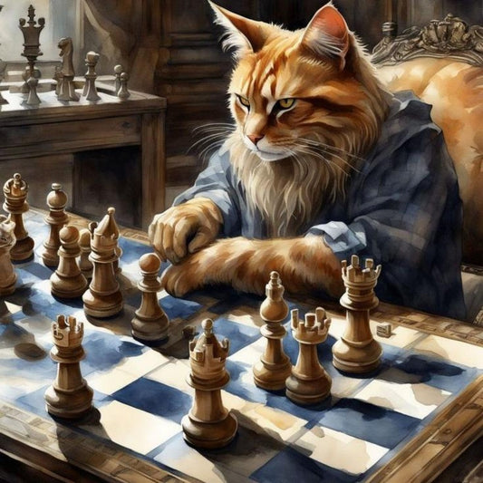 Cats Playing Chess | Diamond Painting