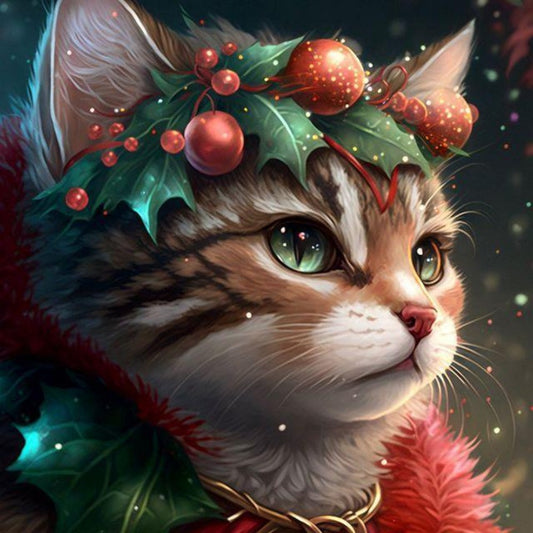 Christmas cat | Diamond Painting