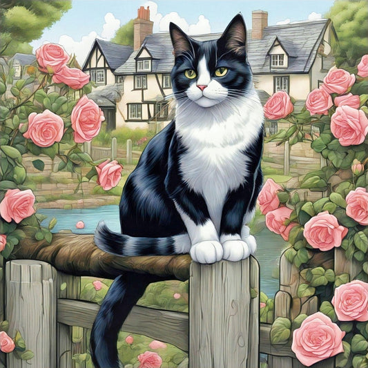 Tuxedo Cat  | Diamond Painting