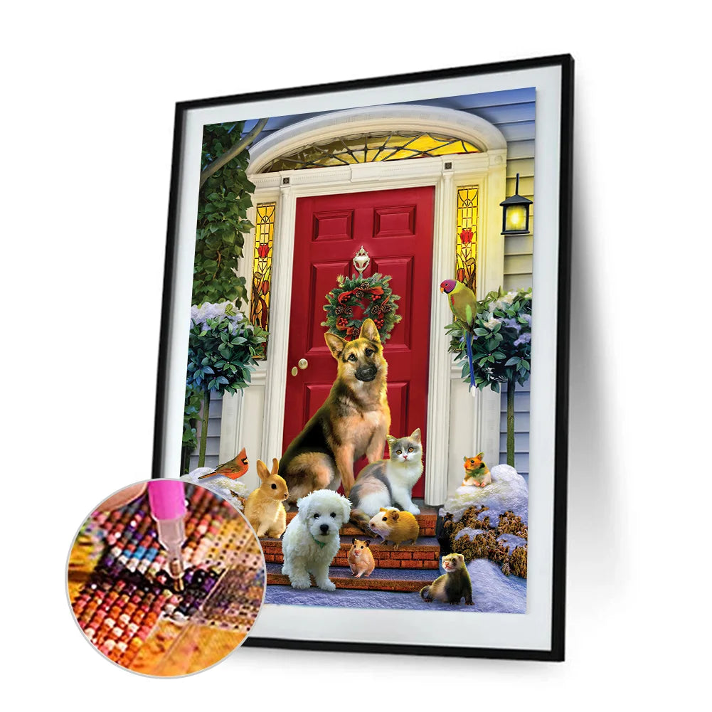 Christmas Dog German Shepherd | Diamond Painting