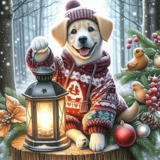 Christmas Dog | Diamond Painting