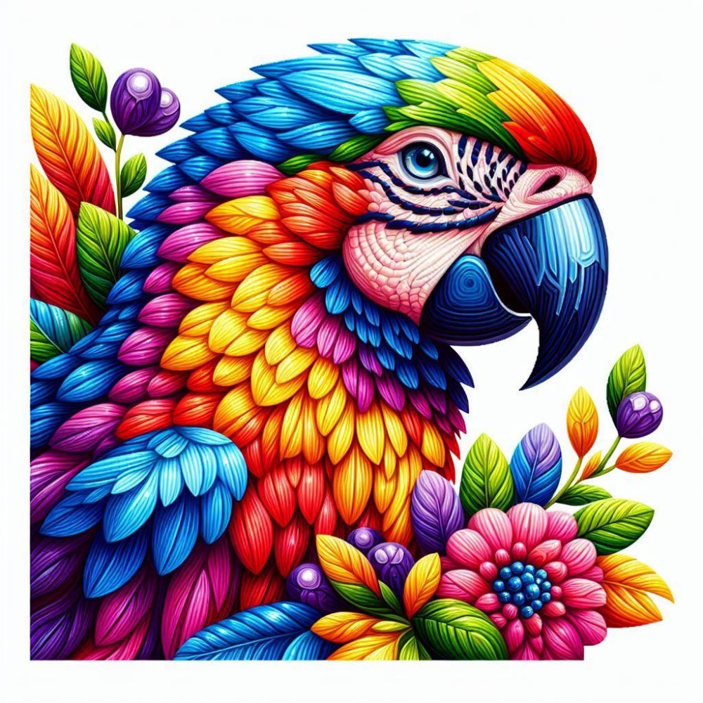 Rainbow Parrots | Diamond Painting