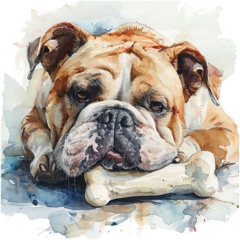 Dog English Bulldog | Diamond Painting