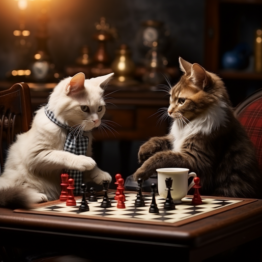 Cats Playing Chess | Diamond Painting