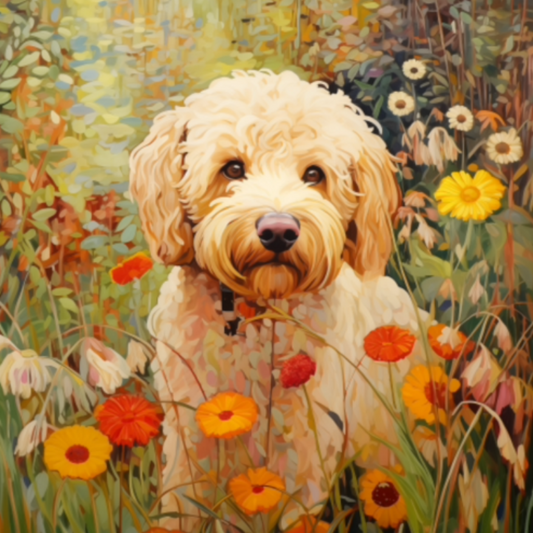 Cottage Garden Dog | Diamond Painting