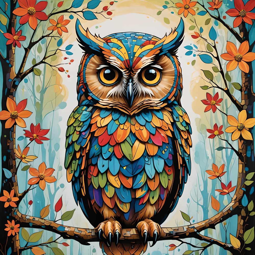 Colorful Owl | Diamond Painting