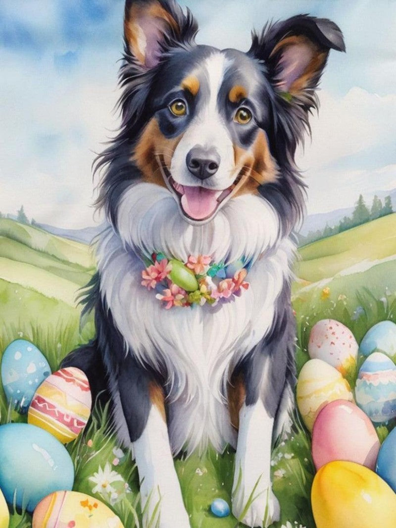 Cottage Garden Dog | Diamond Painting