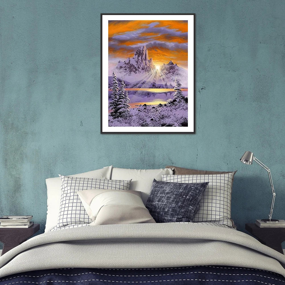 Sunrise On The Snow Mountain | Diamond Painting