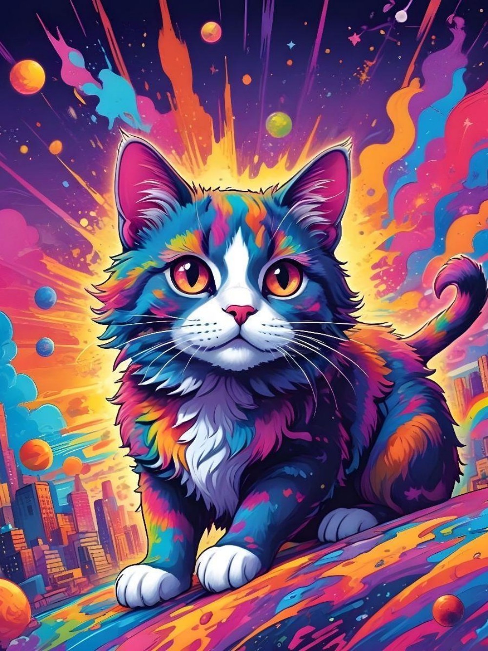 Colorful Cat | Diamond Painting