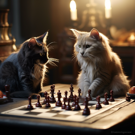 Cats Playing Chess | Diamond Painting