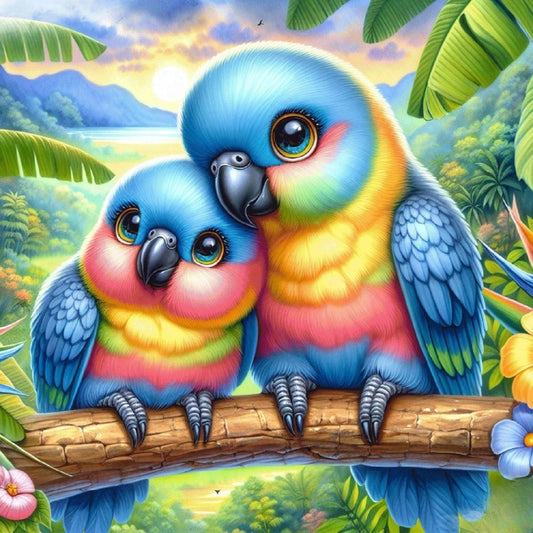 Rainbow Parrots | Diamond Painting