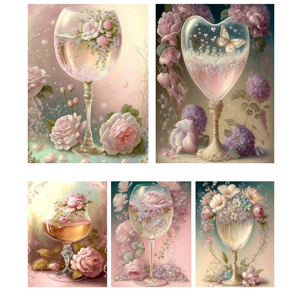 Wine Glass Flower | Diamond Painting