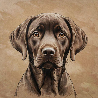 Chocolate Labrador Dog | Diamond Painting