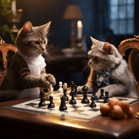 Cats Playing Chess | Diamond Painting