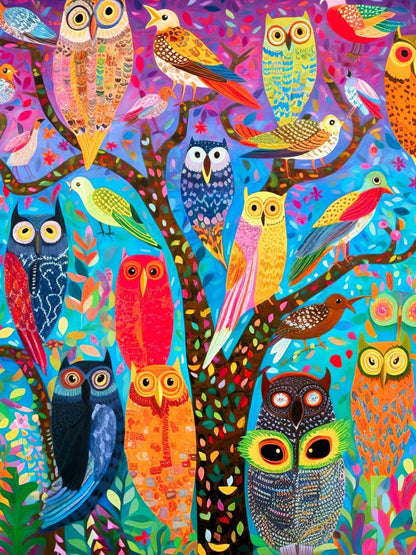 Colorful Owl | Diamond Painting