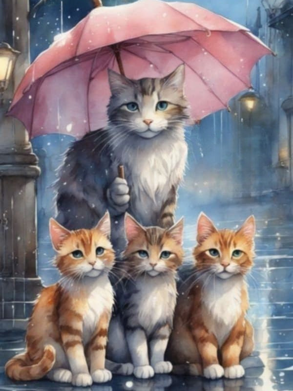 Raining Cat and Dog | Diamond Painting