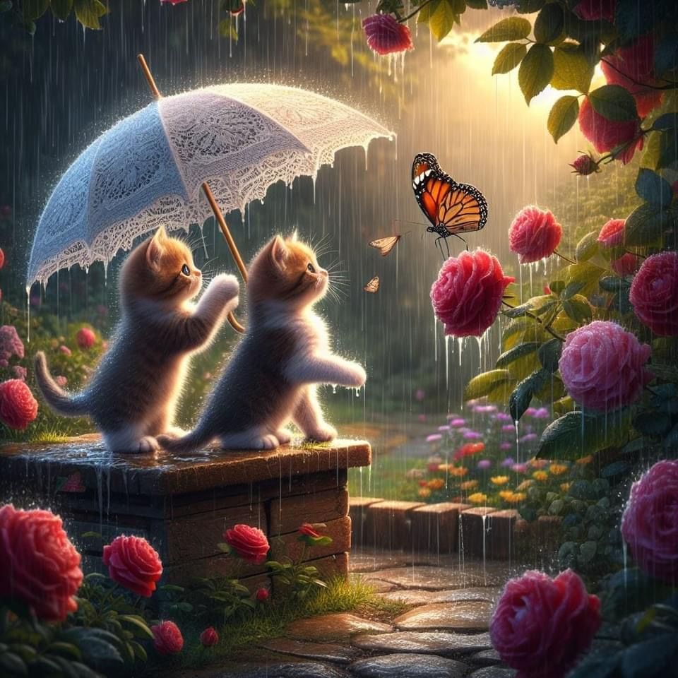 Raining Cat and Dog | Diamond Painting