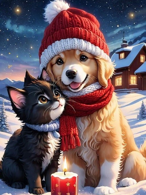 Christmas Dog | Diamond Painting